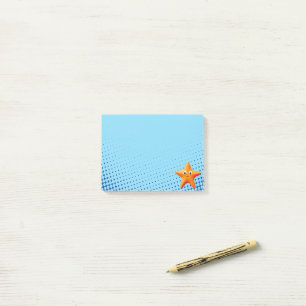 Bloco De Notas Estrela-do-mar de desenho animado azul do oceano f