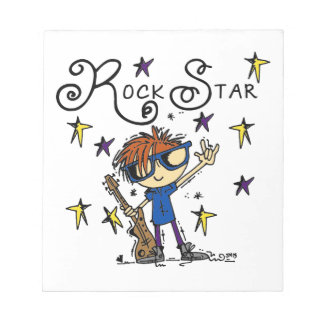Bloco De Notas Estrela do rock do menino do Redhead