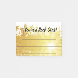 Bloco De Notas Estrela do rock do prêmio do post-it do