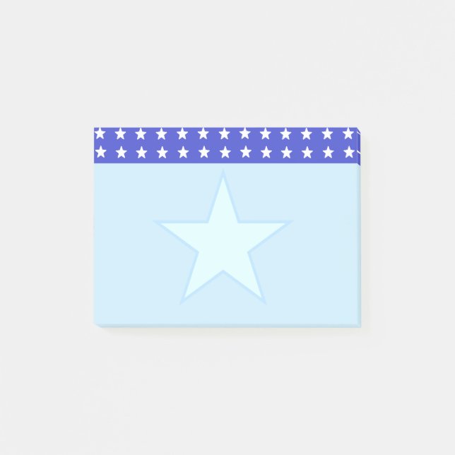 Bloco De Notas Estrela em Azul Claro (Frente)