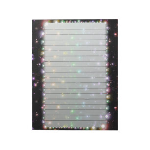 Bloco De Notas Estrelas brilhantes de incandescência do arco-ír