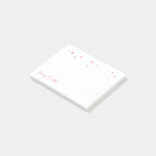 Bloco De Notas Estrelas cor-de-rosa personalizadas