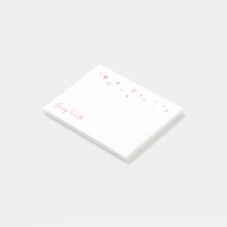 Bloco De Notas Estrelas cor-de-rosa personalizadas