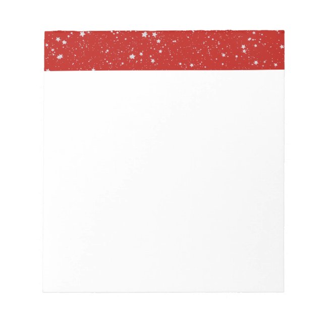 Bloco De Notas Estrelas de Brilho - Vermelho Prateado (Frente)
