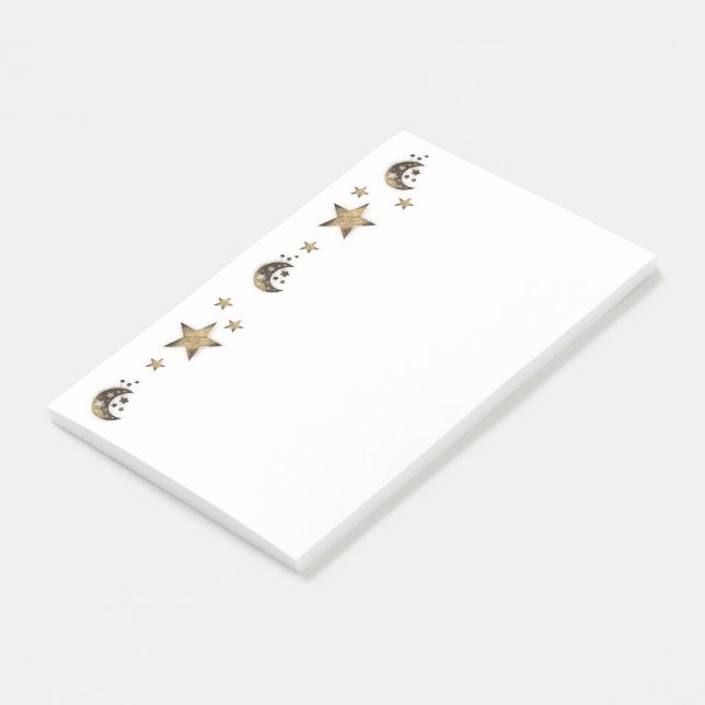 Bloco De Notas Estrelas e Luas Celestiais (Inclinado)