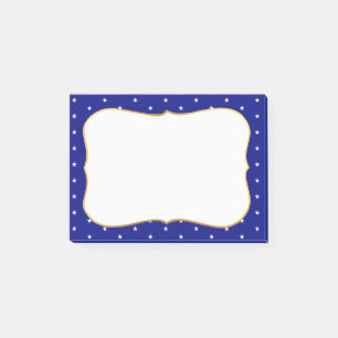 Bloco De Notas Estrelas Elegantes no Royal Blue