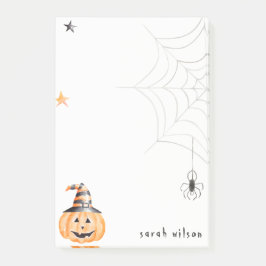 Bloco De Notas Estrelas na Web de Pumpkin Spider de Halloween Cut