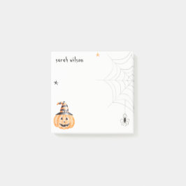 Bloco De Notas Estrelas na Web de Pumpkin Spider de Halloween Cut