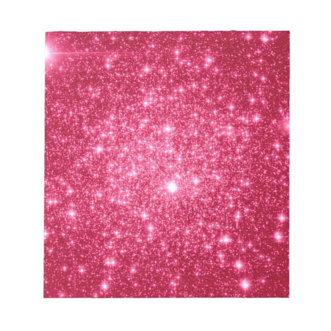 Bloco De Notas Estrelas Rosa Quente (Frente)
