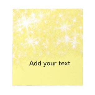 Bloco De Notas Estrelas simples de brilho amarelo adicione seu te