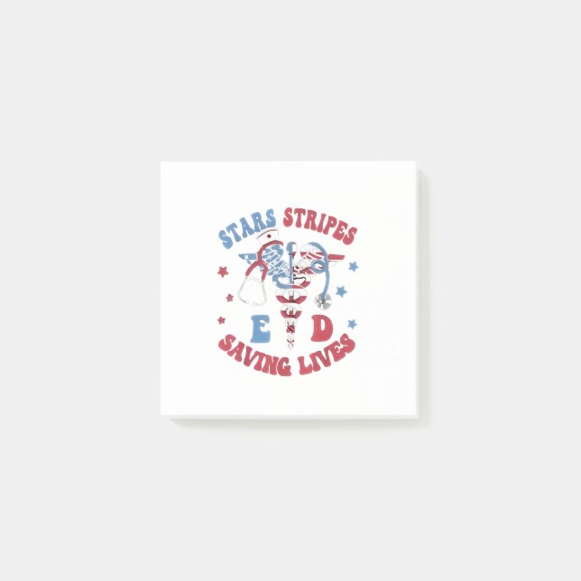 Bloco De Notas Estrelas Stripes E D Salvando Vidas (Frente)