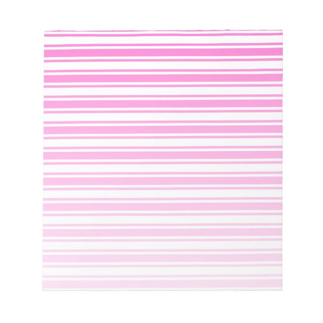 Bloco De Notas Estrias de doces brancas e rosa-quente (Frente)