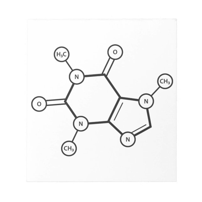 Bloco De Notas estrutura molecular cafeína (Frente)