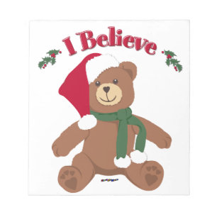 Bloco De Notas Eu Acredito! Urso de Natal