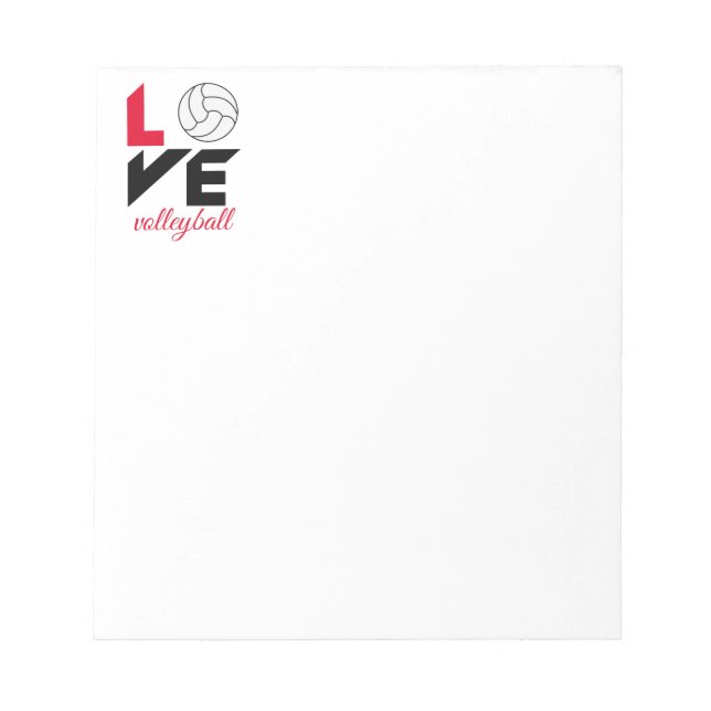 Bloco De Notas Eu adoro vôlei (Frente)