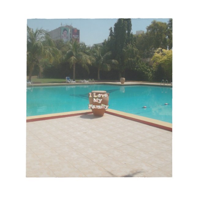 Bloco De Notas Eu Amo A Minha Família De Arte Do Lado Do Lado (Frente)