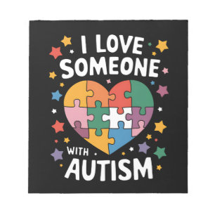 Bloco De Notas Eu Amo Alguém Com Autismo Conscientização Autista