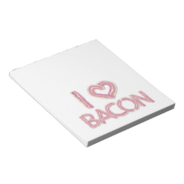 Bloco De Notas Eu Amo Bacon (Inclinado)