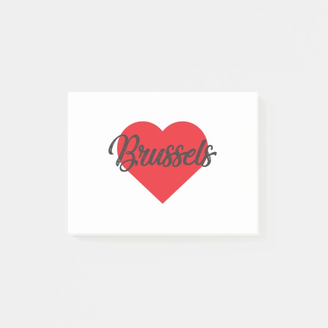 Bloco De Notas Eu Amo Bruxelas - Bélgica (Frente)