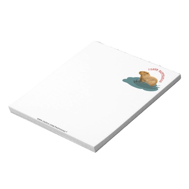Bloco De Notas Eu Amo Capivaras Amante de Capivara Fofa (Invertido)