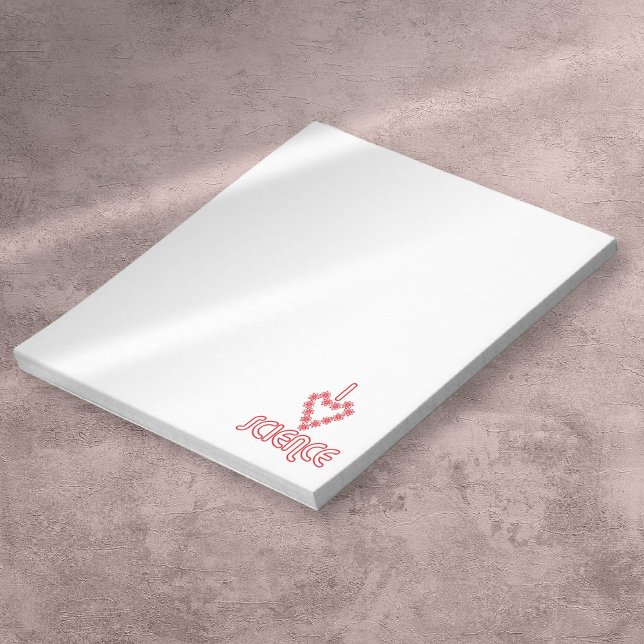 Bloco De Notas Eu Amo Ciência (I Love Science Modern Fun Notepad)