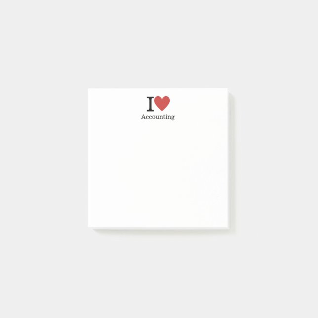 Bloco De Notas Eu ❤️ Amo Contabilidade - Contabilidade. (Frente)