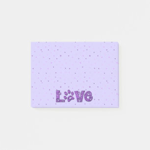 Bloco De Notas Eu amo gatos - o brilho roxo -
