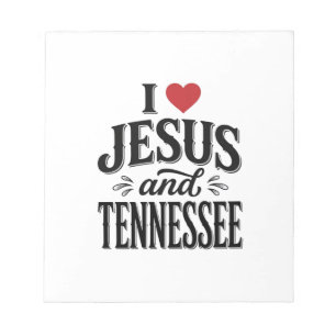 Bloco De Notas Eu Amo Jesus e Tennessee Vintage Desenho Cristão