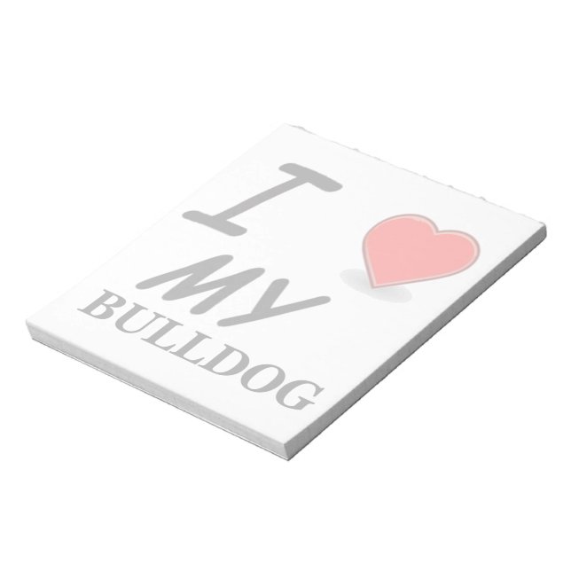 Bloco De Notas Eu Amo Meu Bulldog (Invertido)