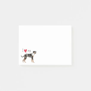 Bloco De Notas Eu amo meu cão do leopardo de Catahoula