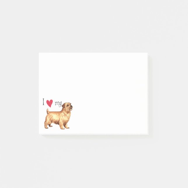 Bloco De Notas Eu amo meu Norfolk Terrier (Frente)