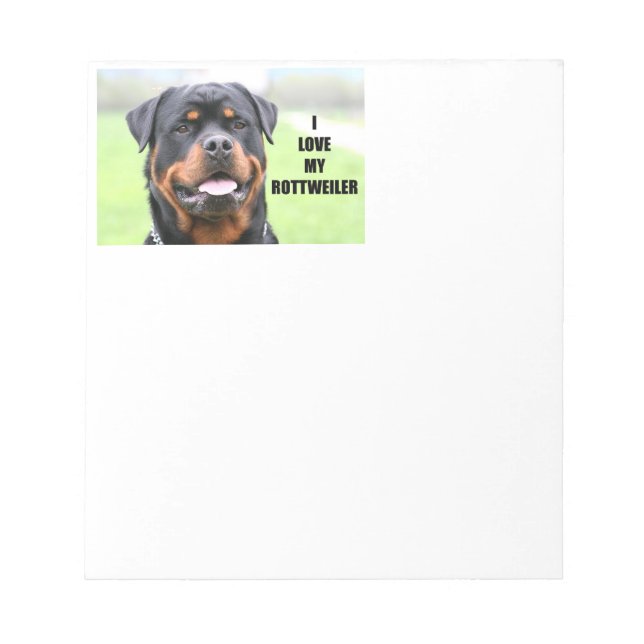 Bloco De Notas Eu amo meu Rottweiler (Frente)