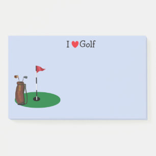 Bloco De Notas Eu amo o golfe 10" x 6" notas do Cargo-it®