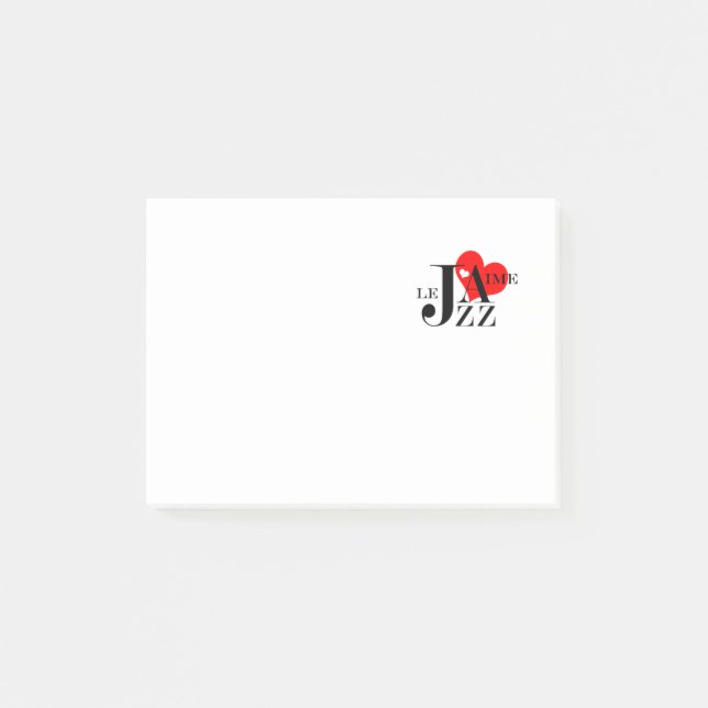Bloco De Notas Eu amo o jazz - amante francês do jazz (Frente)