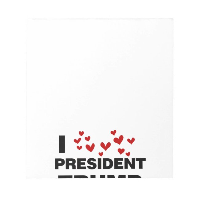 Bloco De Notas Eu Amo O Presidente Trump Hearts (Frente)