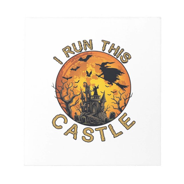 Bloco De Notas Eu executo Este Castelo Assombrado de Halloween (2 (Frente)