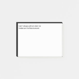 Bloco De Notas Eu nem sempre trabalho, mas quando eu trabalho eu 