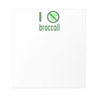 Bloco De Notas Eu Odeio Brócolis Texto Verde