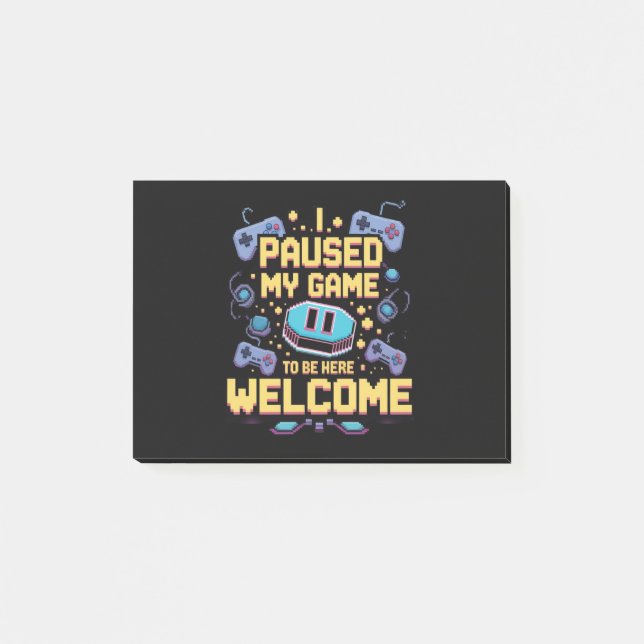 Bloco De Notas Eu Pausar Meu Jogo Para Estar Aqui Presente de Jog (Frente)