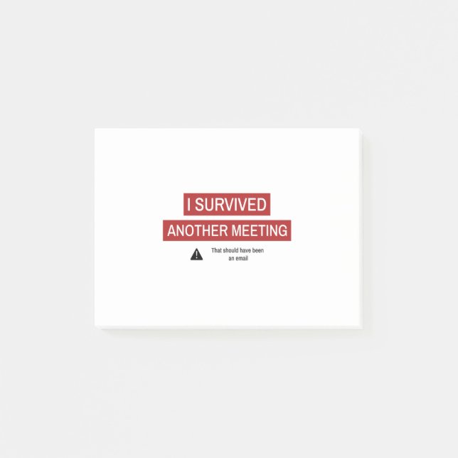 Bloco De Notas Eu Sobrevivi A Outra Reunião (Frente)