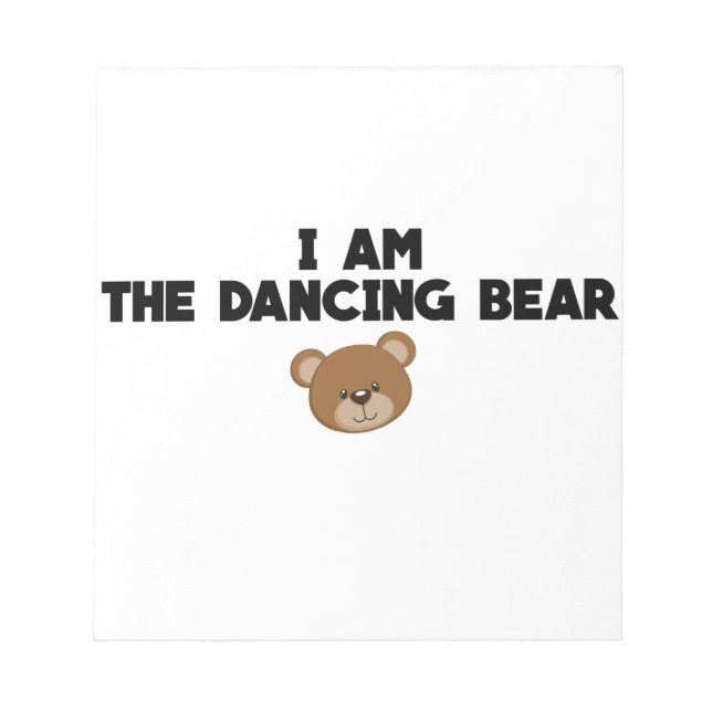 Bloco De Notas Eu Sou O Urso Dançante (Frente)