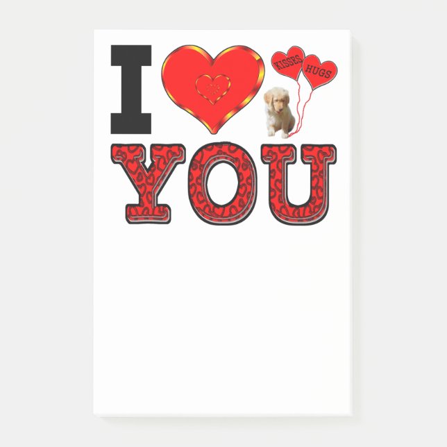 Bloco De Notas Eu te amo com abraços & beijos (Frente)