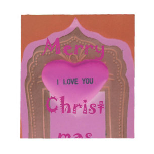 Bloco De Notas Eu te amo Feliz Coração de Natal