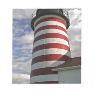 Bloco De Notas EUA, Maine, Lubec. Farol West Quoddy Head
