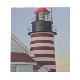 Bloco De Notas EUA, Maine, Lubec. Farol West Quoddy Head,