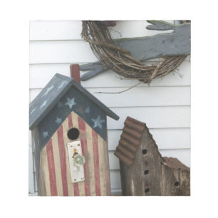 Bloco De Notas EUA, Missouri, Herman: Birdhouses patrióticos,