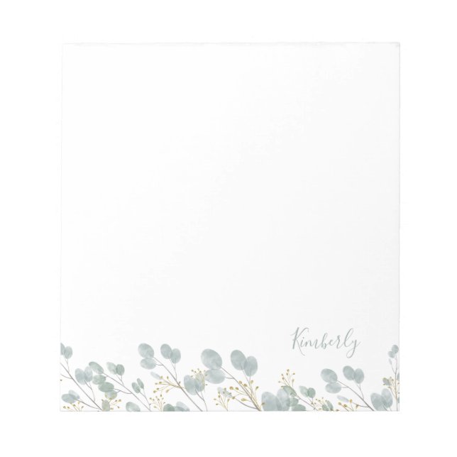 Bloco De Notas Eucalipto Russo com Nome Notepad (Frente)