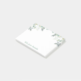 Bloco De Notas Eucalyptus deixa Posto verde de aquarela