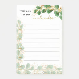 Bloco De Notas Eucalyptus Floral Coisas A Fazer