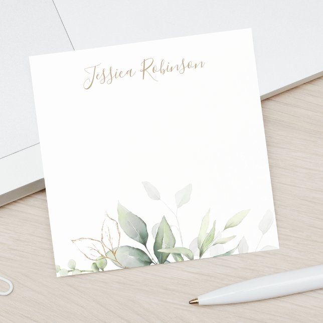 Bloco De Notas Eucalyptus Greenery Personalizado (Criador carregado)